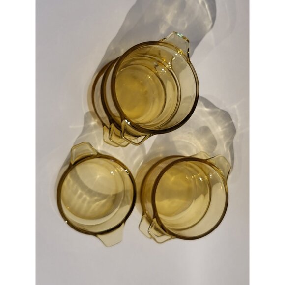 LOT OF 6 Vintage Amber Yellow Dynaware Pyr-O-Rey Small Casserole Dishes Bowls - Picture 3 of 11